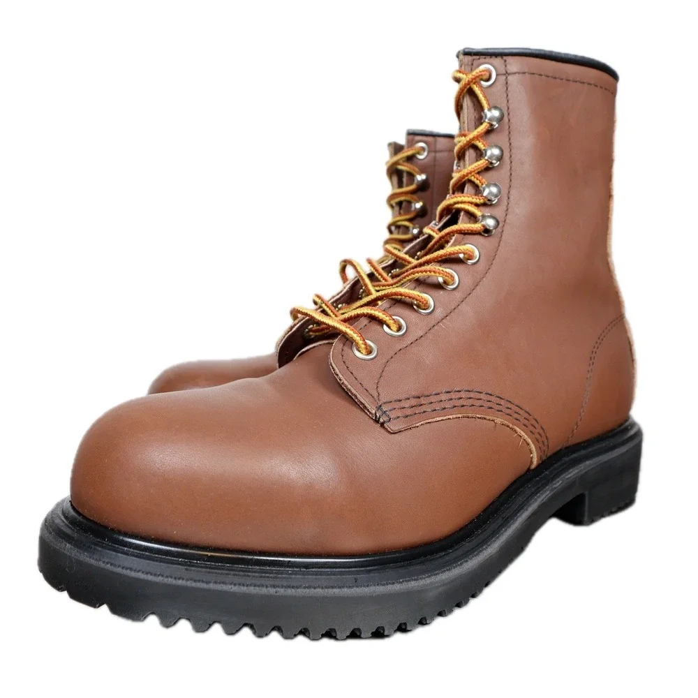 Red Wing 2233 Steel Toe Boots Mens 8 E2 Brown Leather Work Safety Made in USA